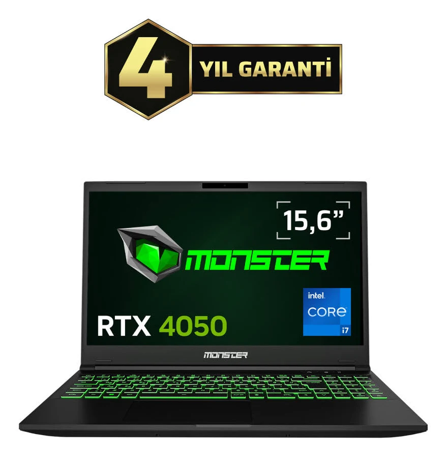 Monster Abra A5 Intel Core I7 13620h Ram 1 Tb Ssd 6 GB Rtx 4050 Windows 11 15,6" Fhd 165 Hz Oyun Bilgisayarı